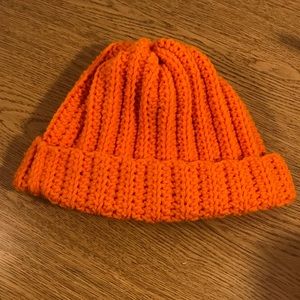 HANDMADE CROCHET ORANGE BEANIE